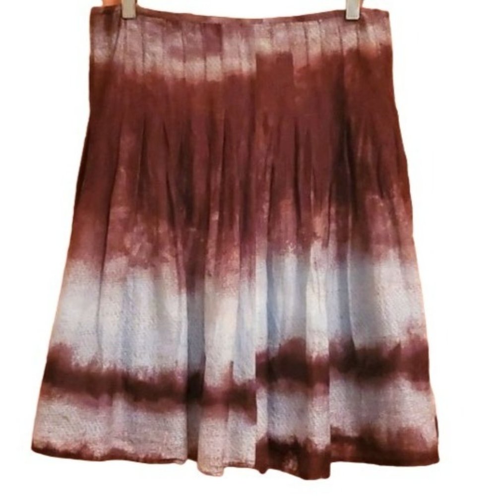 KIAL 6 BROWN TRIBAL PEASENT MIDI SKIRT